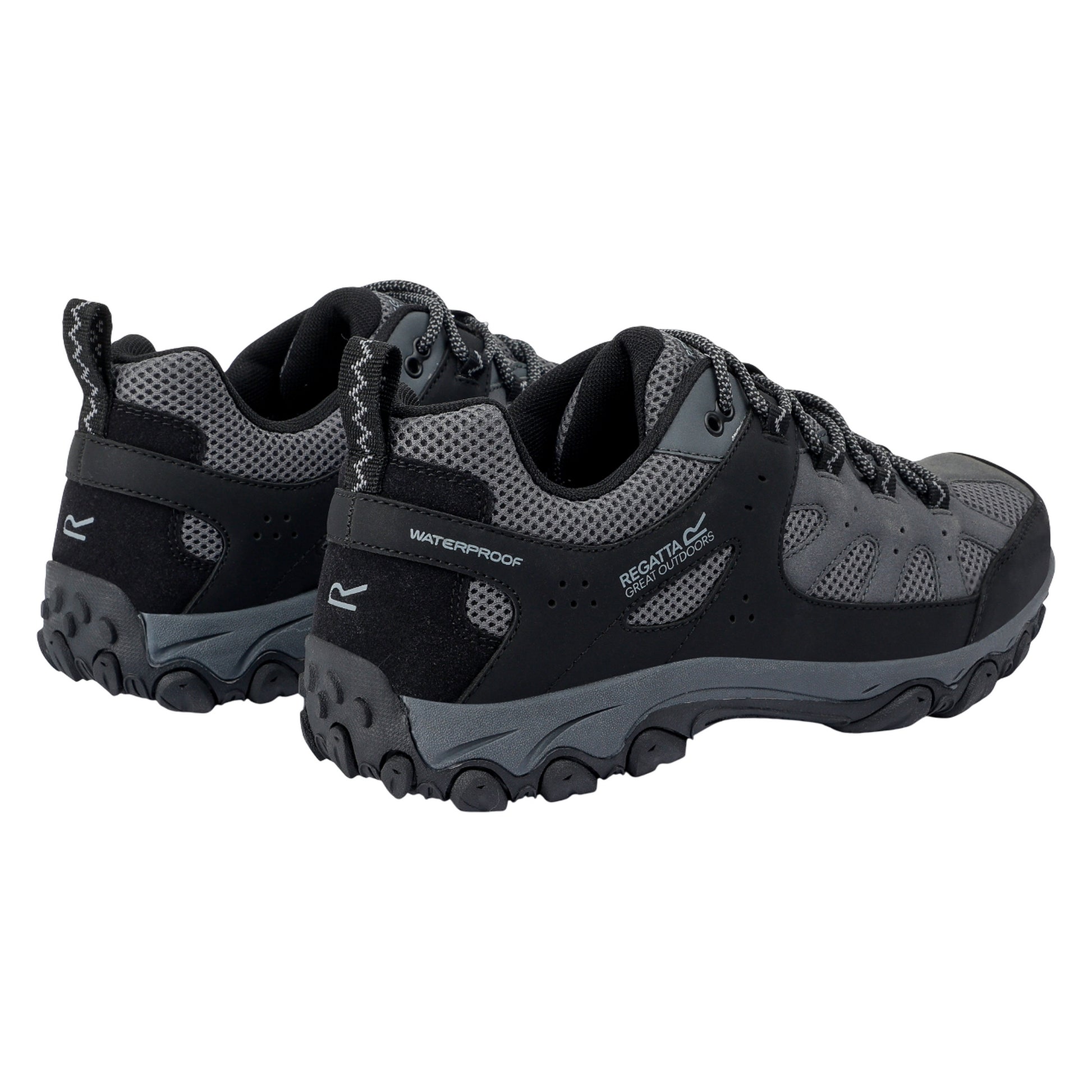 Granite-Dark Steel - Back - Regatta Mens Edgepoint IV Low Walking Shoes