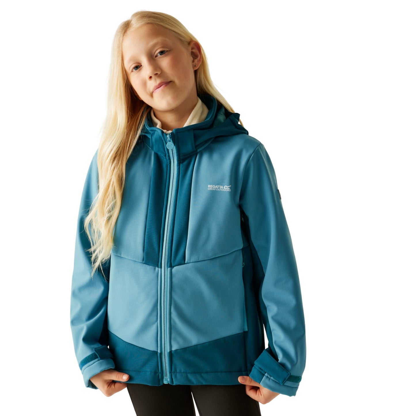 Storm Blue-Moroccan Blue - Lifestyle - Regatta Childrens-Kids Haydenbury Waterproof Soft Shell Jacket