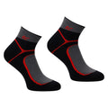 Dark Grey-Red - Side - Regatta Mens Trail Merino Mix Ankle Socks