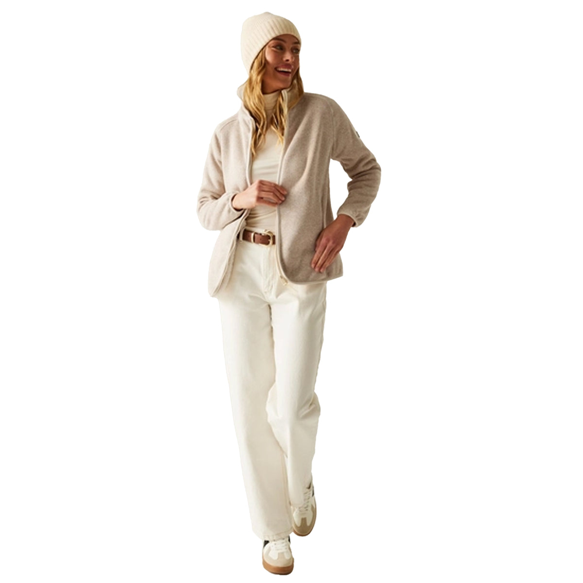 Light Vanilla - Close up - Regatta Womens-Ladies Mellrey Full Zip Fleece