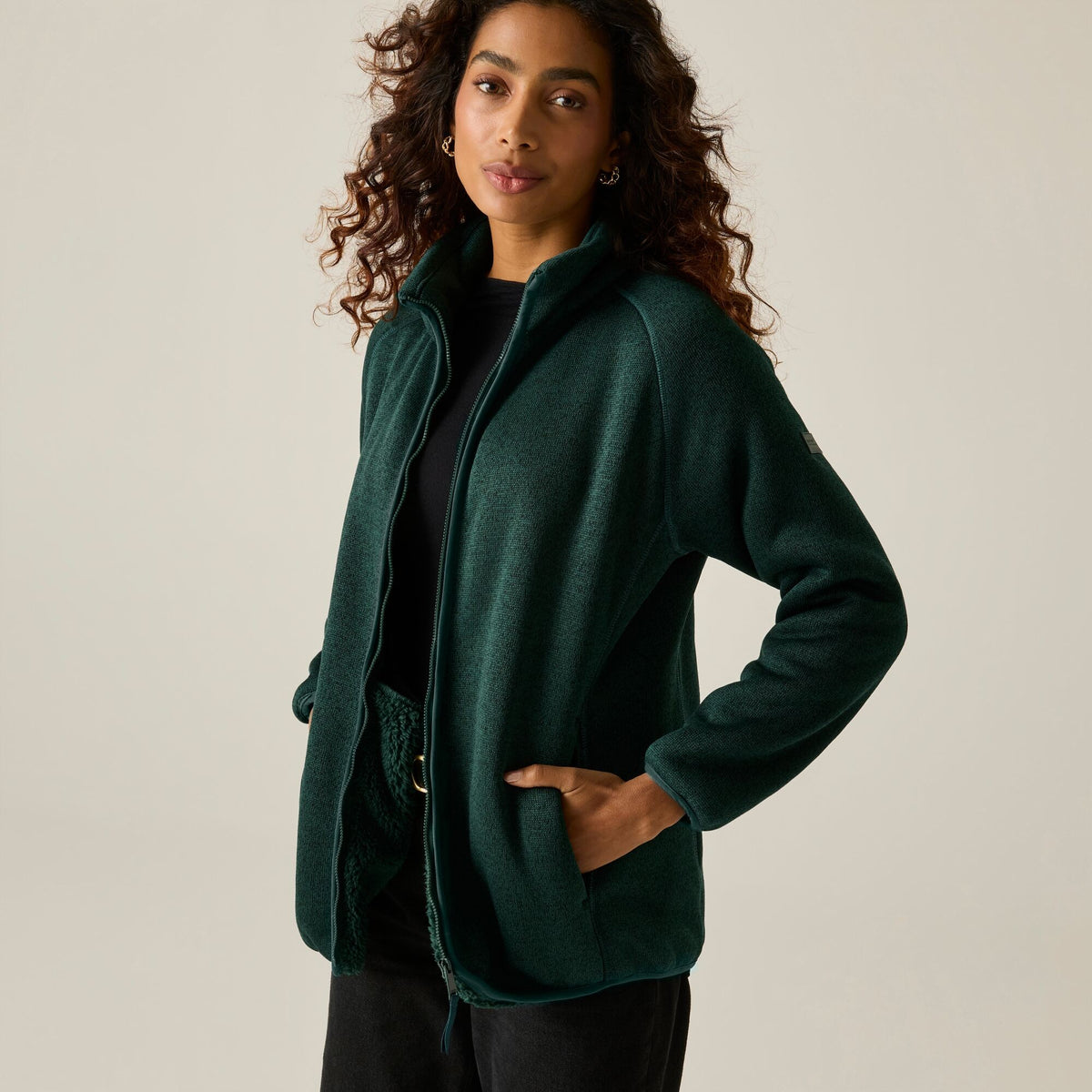 Deep Pine - Close up - Regatta Womens-Ladies Mellrey Full Zip Fleece