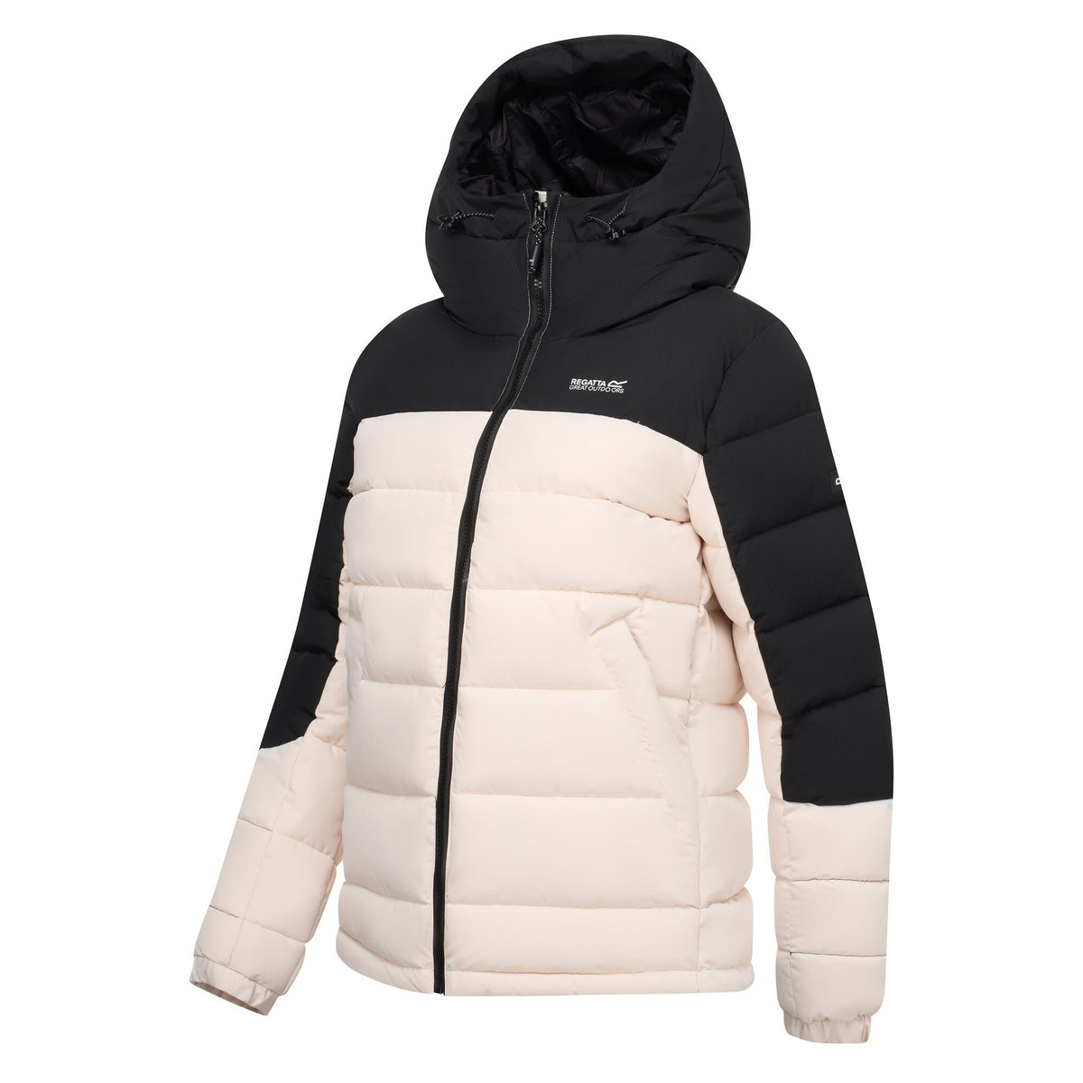 Light Vanilla-Black - Side - Regatta Womens-Ladies Aldthorn Quilted Jacket