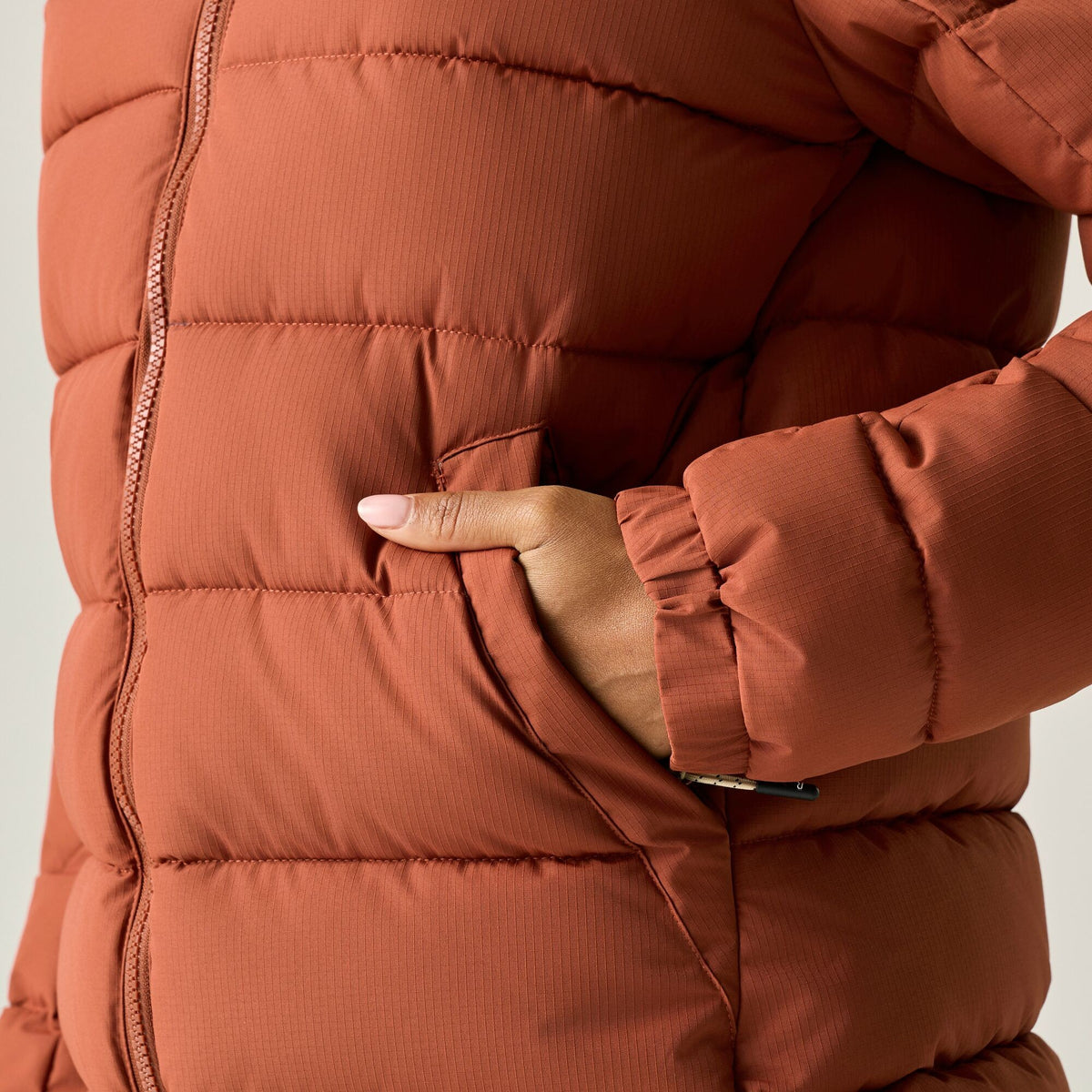 Burnt Henna - Close up - Regatta Womens-Ladies Aldthorn Quilted Jacket