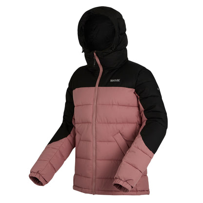 Dusty Rose-Black - Side - Regatta Womens-Ladies Aldthorn Quilted Jacket