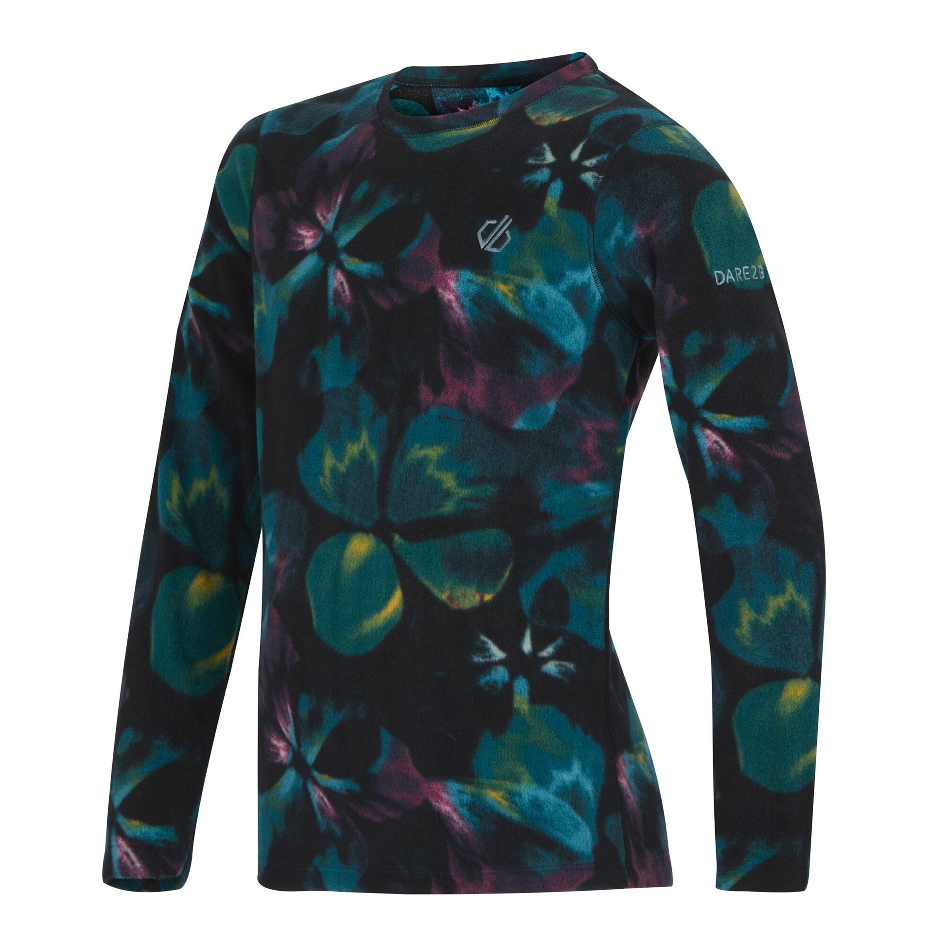 Multicoloured - Side - Dare 2B Childrens-Kids Electric Floral Print Thermal Base Layer Set