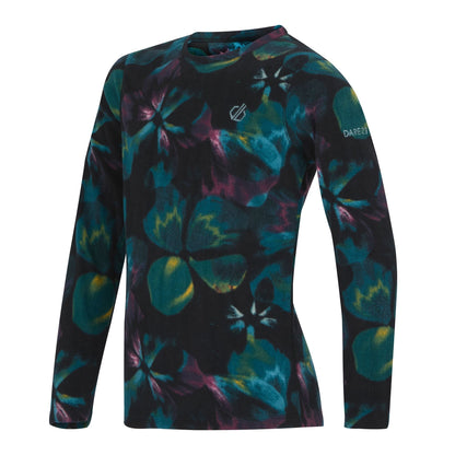 Multicoloured - Side - Dare 2B Childrens-Kids Electric Floral Print Thermal Base Layer Set