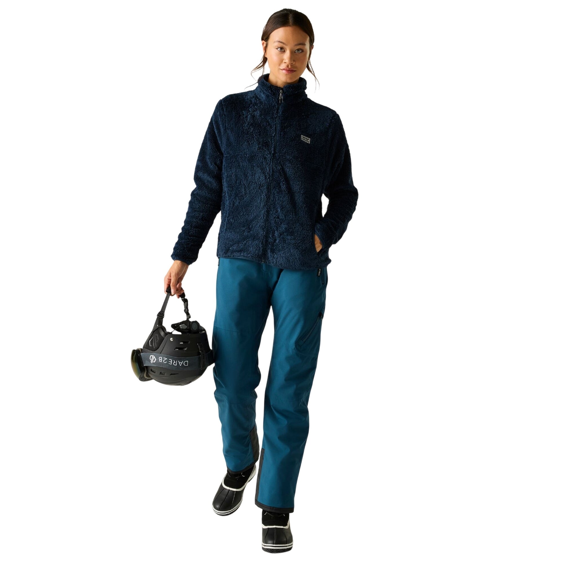 Navy - Close up - Dare 2B Womens-Ladies Gnarly Fleece Top