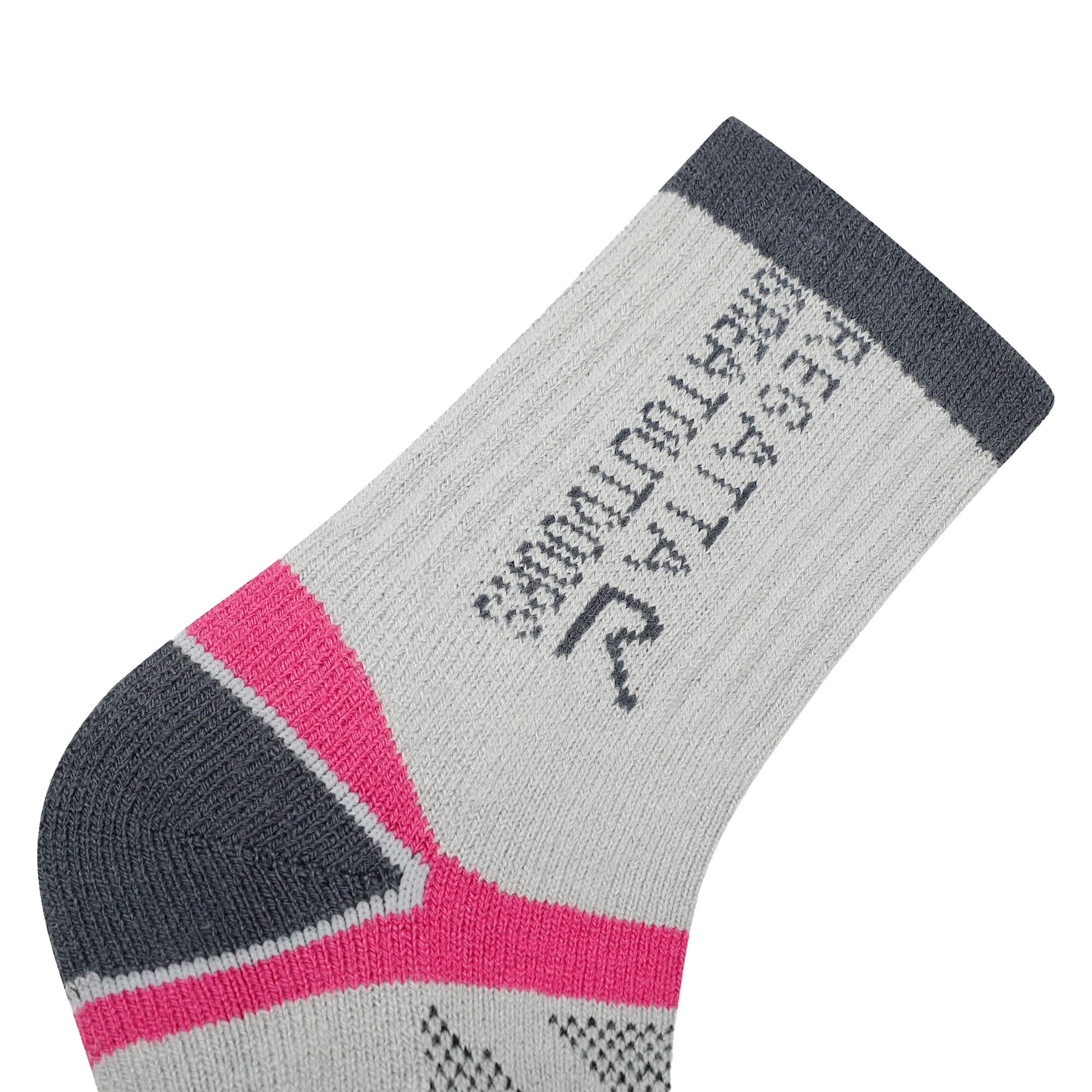 Light Steel-Raspberry Rose - Back - Regatta Childrens-Kids Blister Protect II Crew Socks
