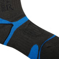 Dark Grey-Snorkel Blue - Side - Regatta Childrens-Kids Blister Protect II Crew Socks