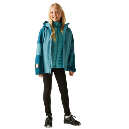 Moroccan Blue-Storm Blue - Lifestyle - Regatta Girls Trekktain 3 in 1 Jacket