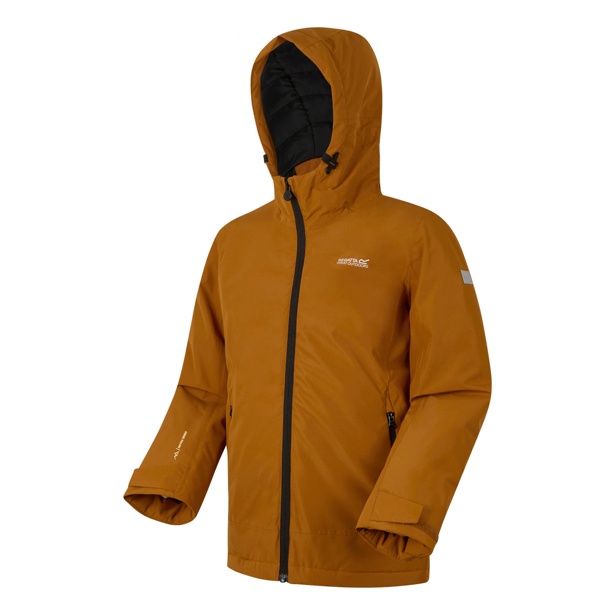 Pumpkin Spice-Black - Side - Regatta Childrens-Kids Frelton Waterproof Jacket