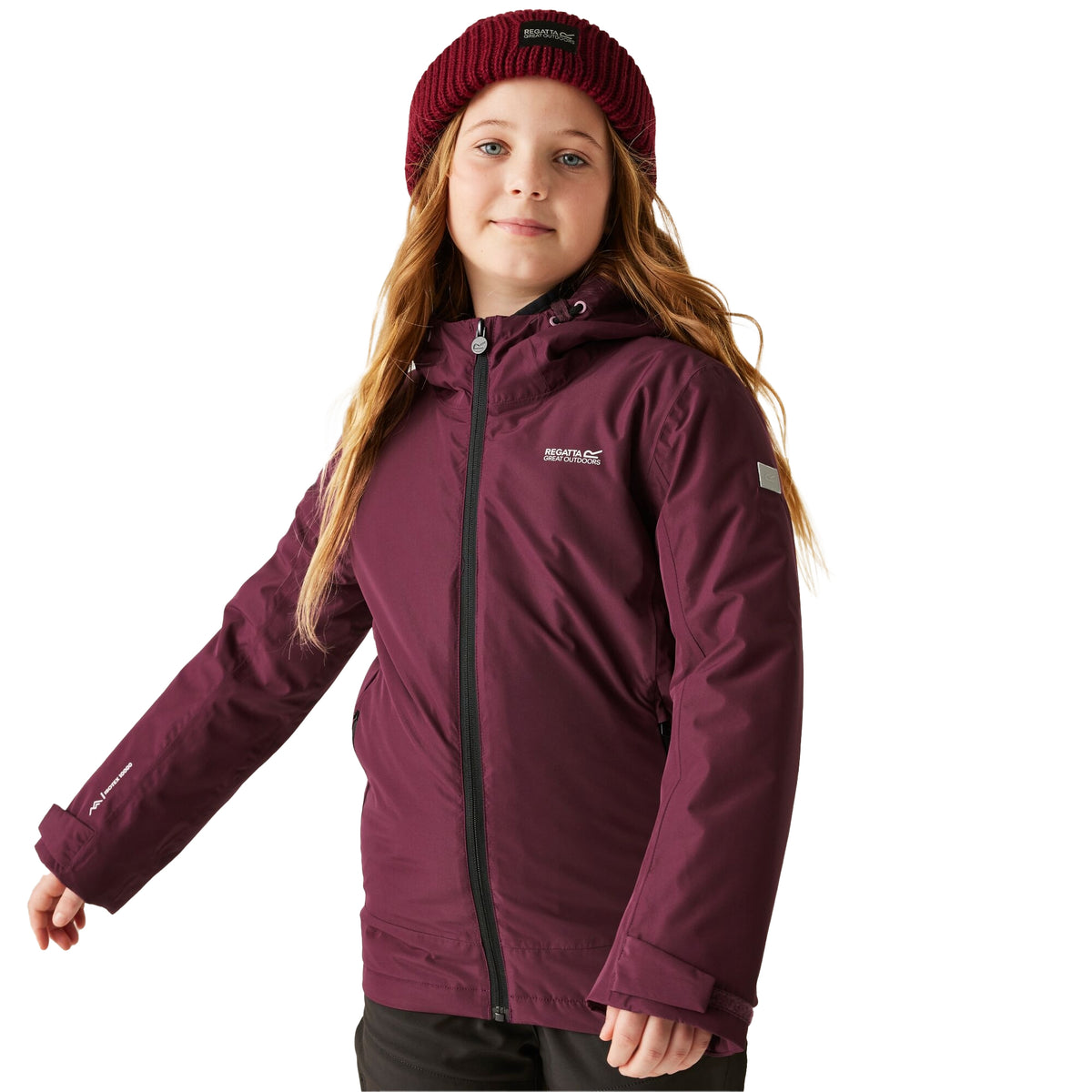 Fig-Dark Pimento - Side - Regatta Childrens-Kids Frelton Waterproof Jacket