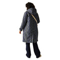 Blue-Dark Olive - Pack Shot - Regatta Womens-Ladies Orla Kiely Floral Long Length Waterproof Jacket