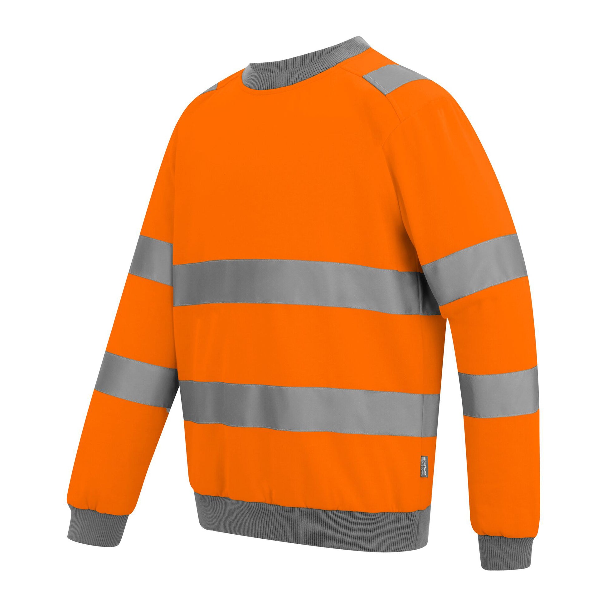 Orange - Side - Regatta Professional Mens Pro Contract Hi-Vis Crew Neck Sweatshirt