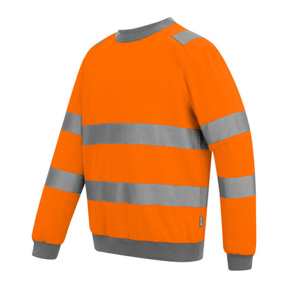 Orange - Side - Regatta Professional Mens Pro Contract Hi-Vis Crew Neck Sweatshirt