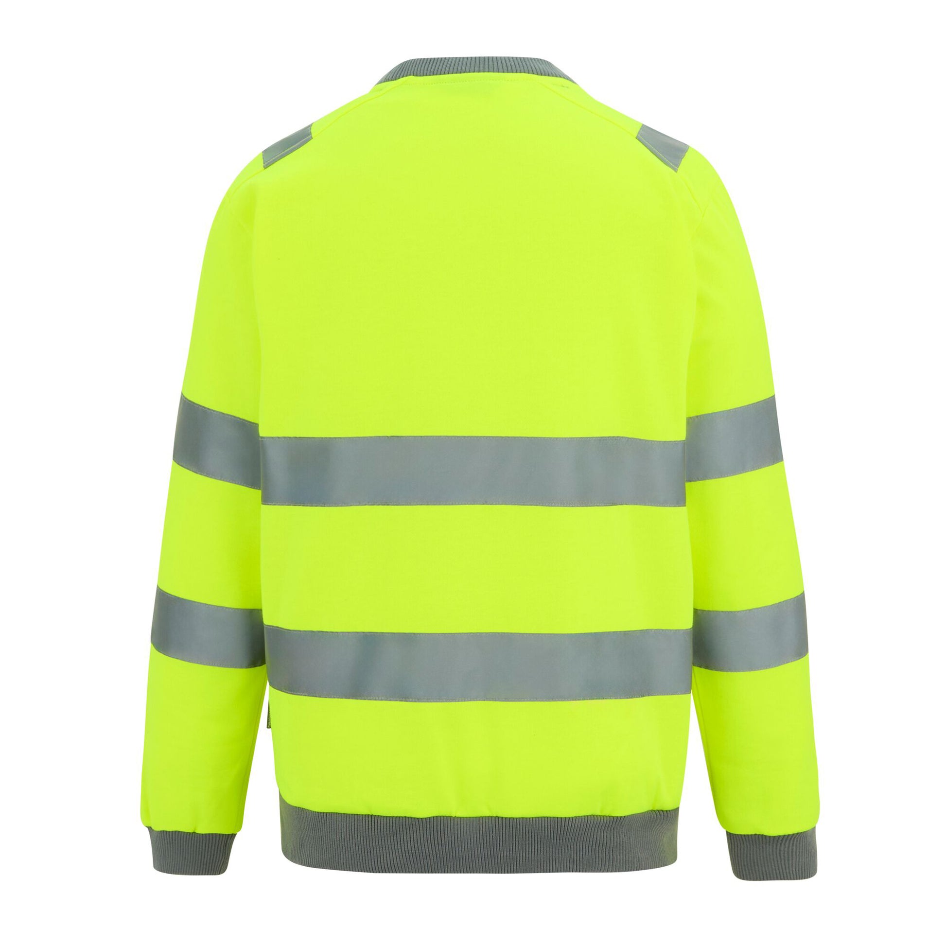 Yellow - Back - Regatta Professional Mens Pro Contract Hi-Vis Crew Neck Sweatshirt