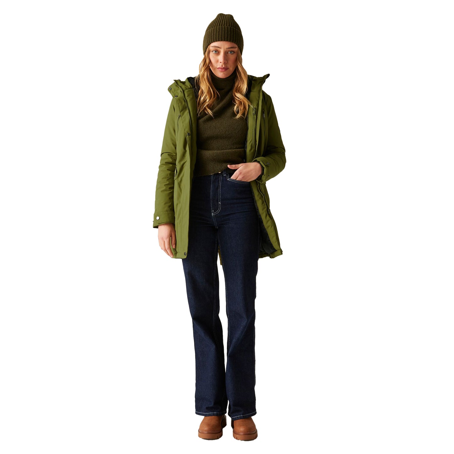 Nephrite Green-Black - Lifestyle - Regatta Womens-Ladies Valenta Waterproof Jacket
