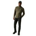 Oil Green - Pack Shot - Regatta Mens Thompson Marl Half Zip Fleece Jacket