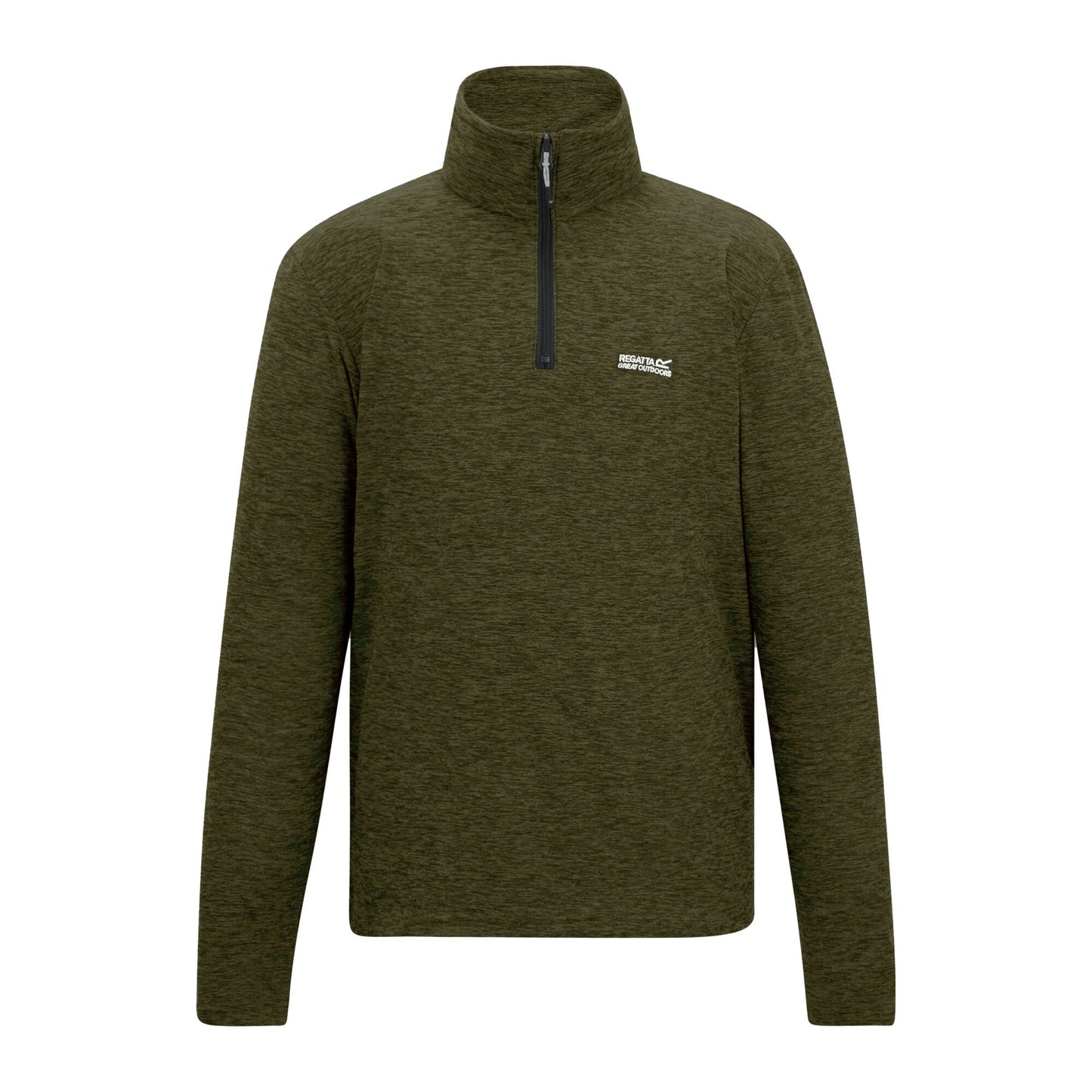 Olive Night - Front - Regatta Mens Thompson Marl Half Zip Fleece Jacket