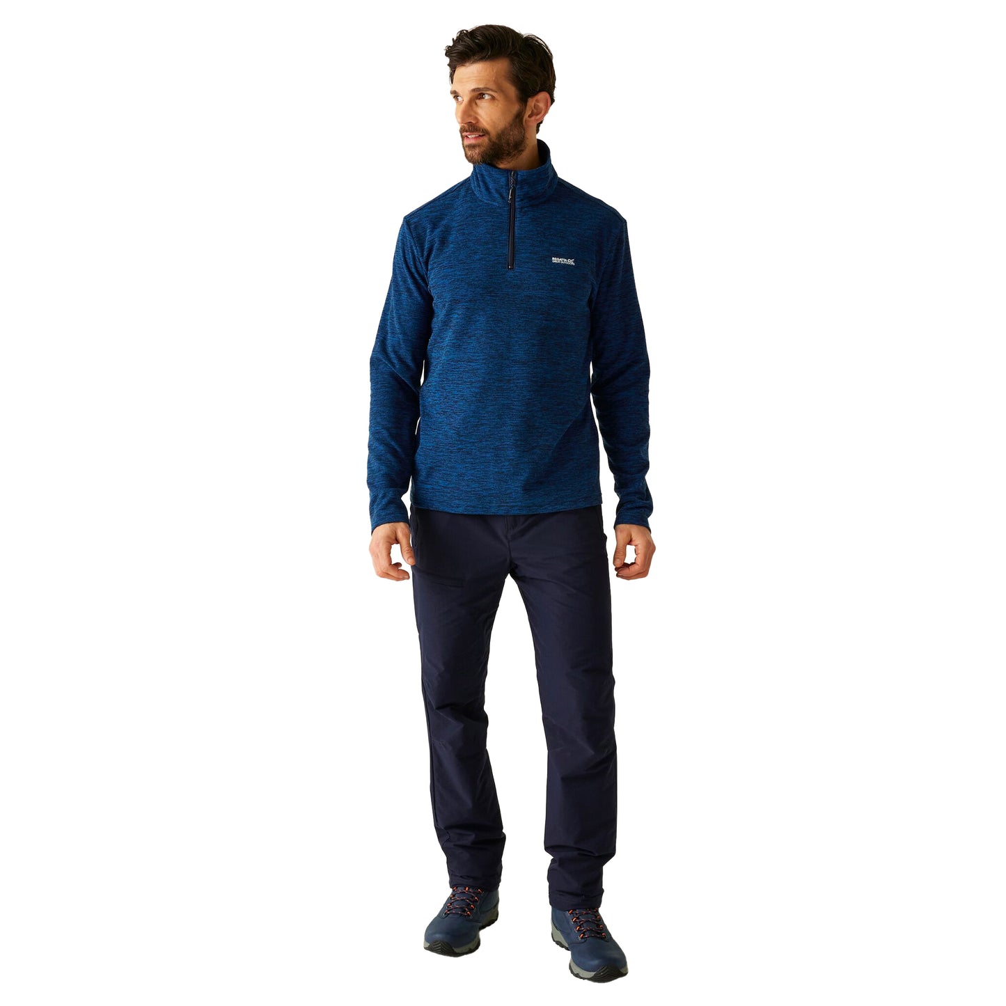 Snorkel Blue - Pack Shot - Regatta Mens Thompson Marl Half Zip Fleece Jacket