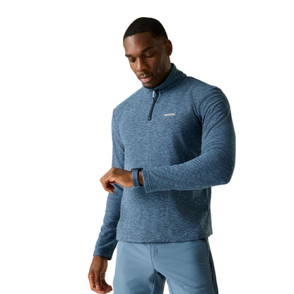 China Blue - Lifestyle - Regatta Mens Thompson Marl Half Zip Fleece Jacket