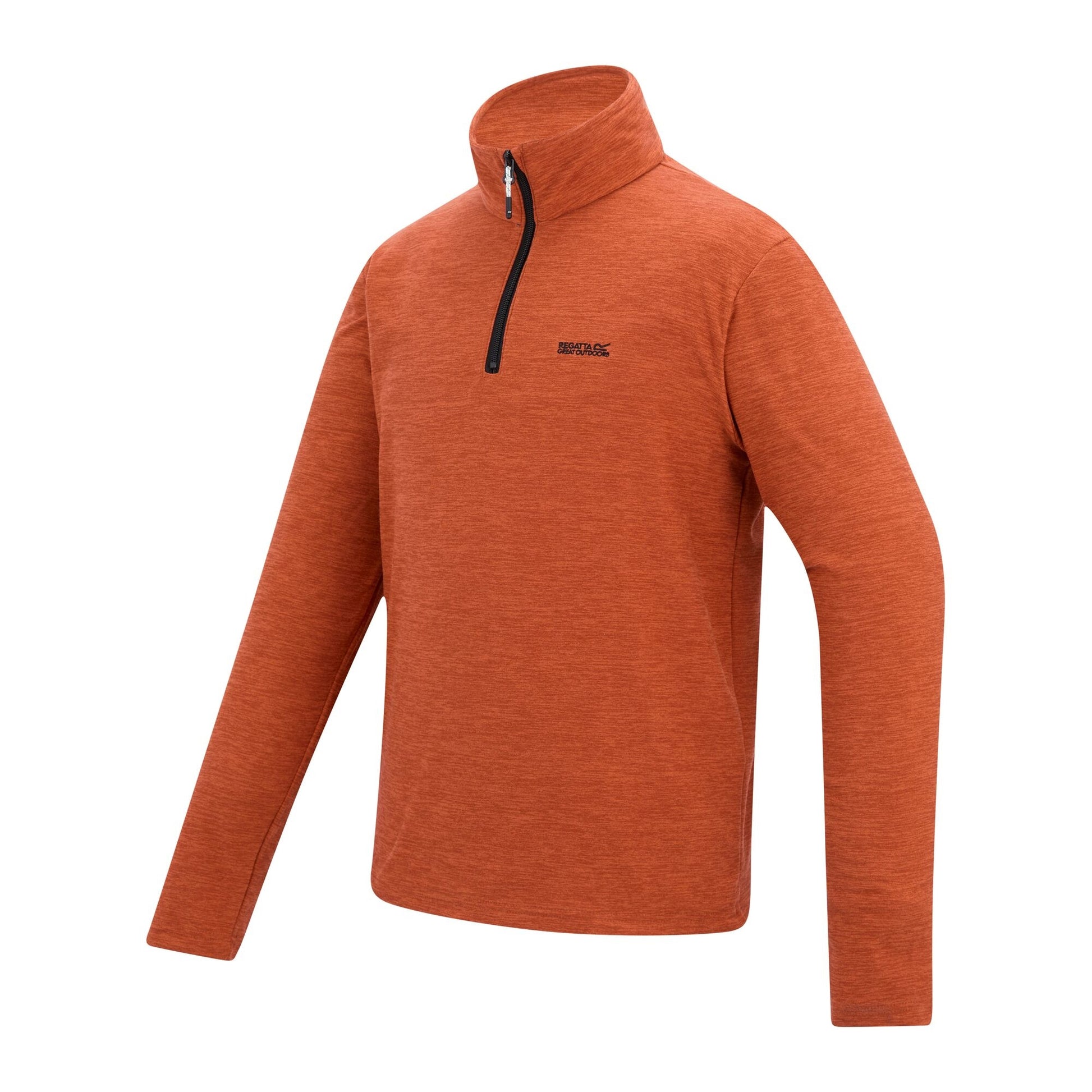 Rusty Orange - Side - Regatta Mens Thompson Marl Half Zip Fleece Jacket