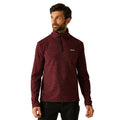 Dark Maroon - Lifestyle - Regatta Mens Thompson Marl Half Zip Fleece Jacket