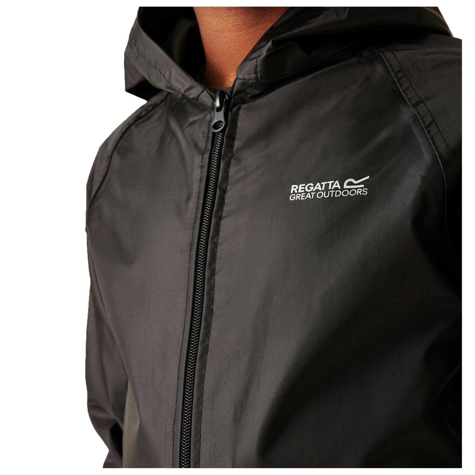 Black - Lifestyle - Regatta Great Outdoors Childrens-Kids Stormbreak Waterproof Jacket