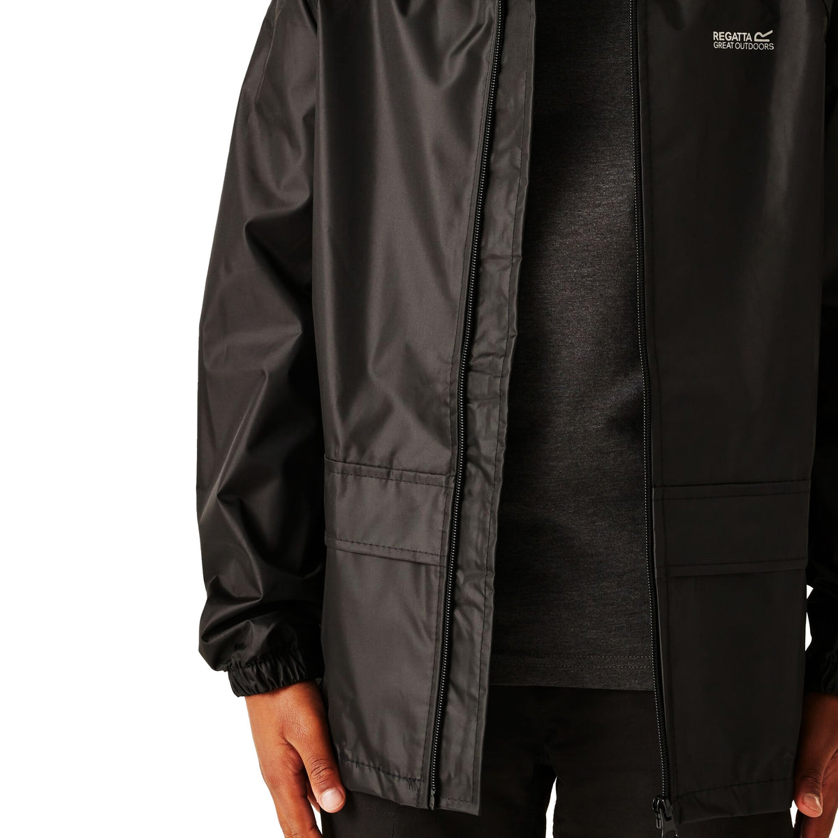 Black - Pack Shot - Regatta Great Outdoors Childrens-Kids Stormbreak Waterproof Jacket