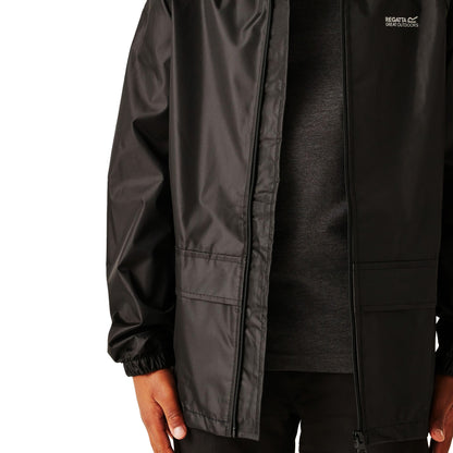 Black - Pack Shot - Regatta Great Outdoors Childrens-Kids Stormbreak Waterproof Jacket
