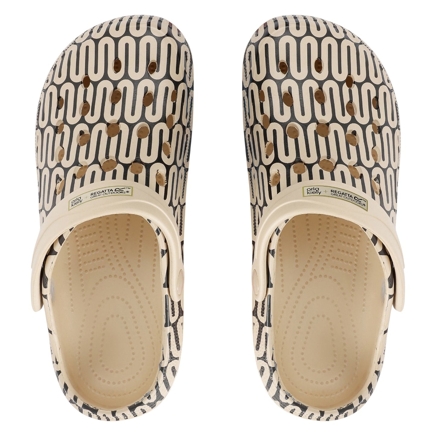 Monochrome - Pack Shot - Regatta Womens-Ladies Orla Kiely Wiggle Clogs