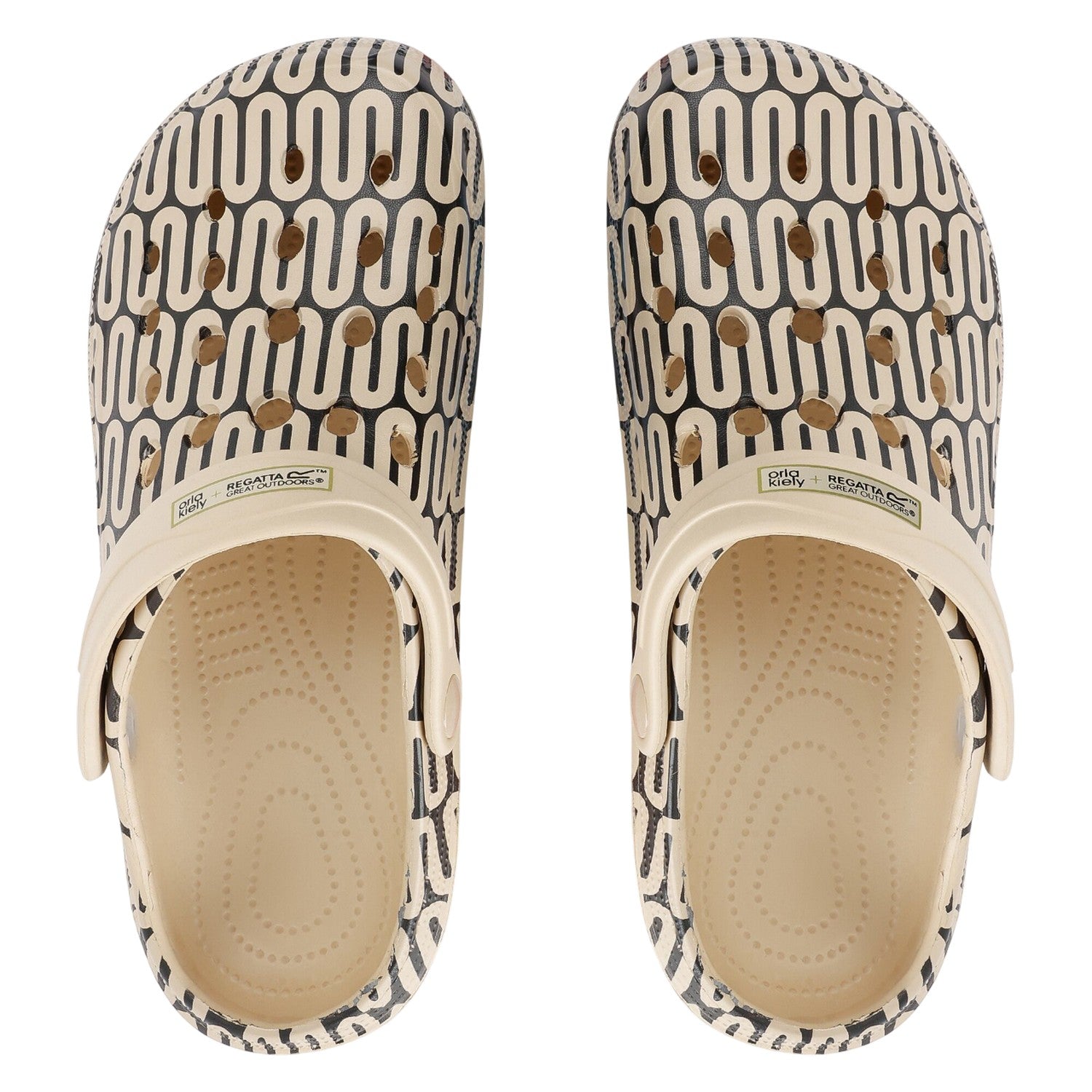 Monochrome - Pack Shot - Regatta Womens-Ladies Orla Kiely Wiggle Clogs