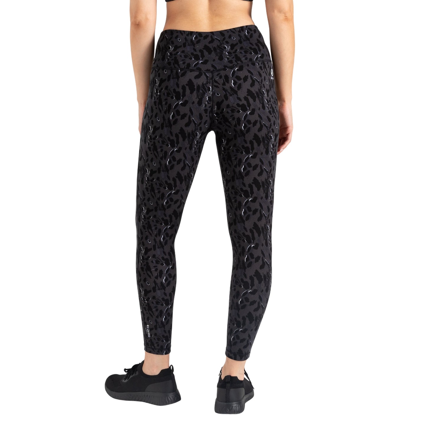 Black - Pack Shot - Dare 2B Womens-Ladies Influential Dash Print Gym Leggings