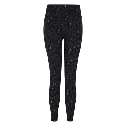 Black - Front - Dare 2B Womens-Ladies Influential Dash Print Gym Leggings