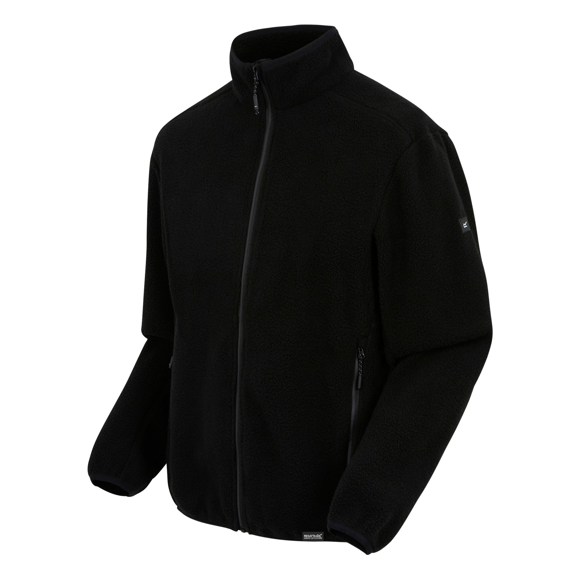 Black - Side - Regatta Mens Elnut Full Zip Fleece Jacket