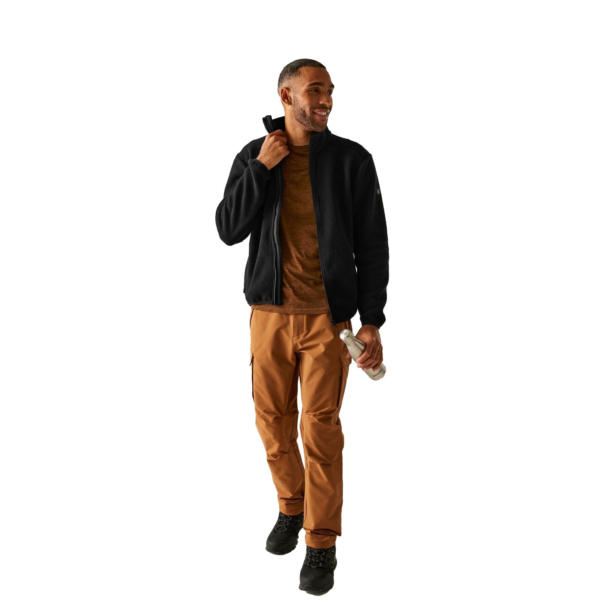 Black - Lifestyle - Regatta Mens Elnut Full Zip Fleece Jacket