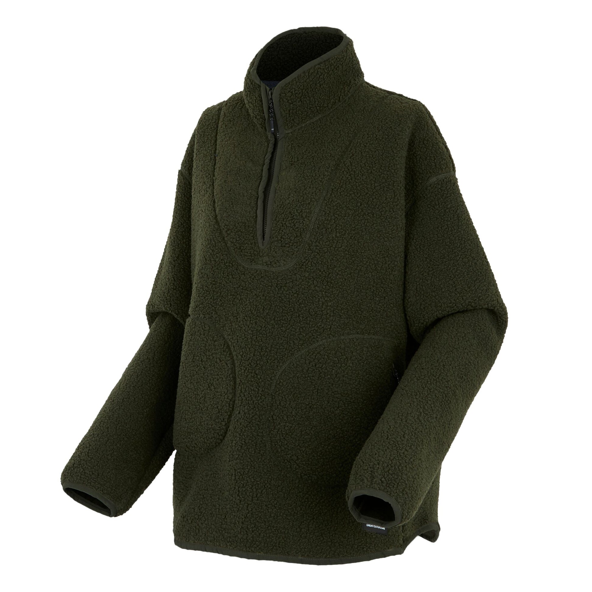 Dark Khaki - Side - Regatta Womens-Ladies Frankie Borg Quarter Zip Fleece Top