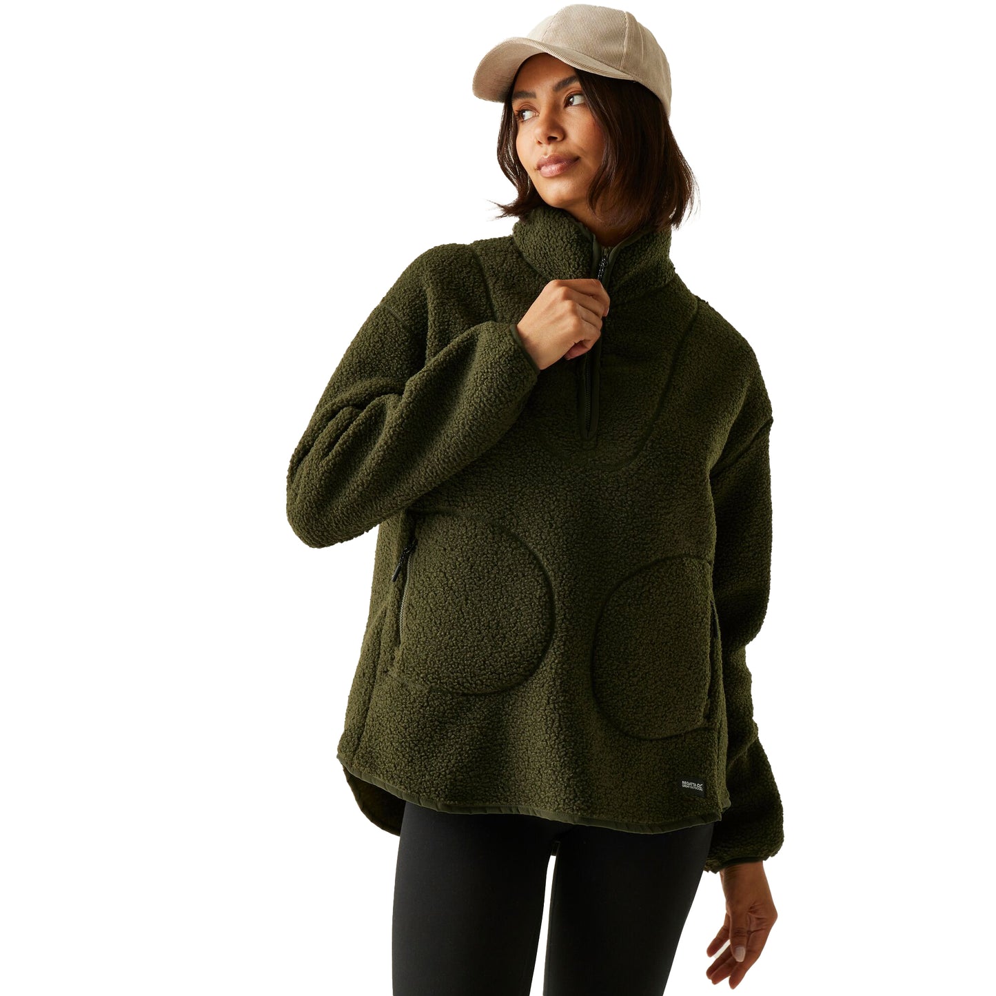 Dark Khaki - Lifestyle - Regatta Womens-Ladies Frankie Borg Quarter Zip Fleece Top