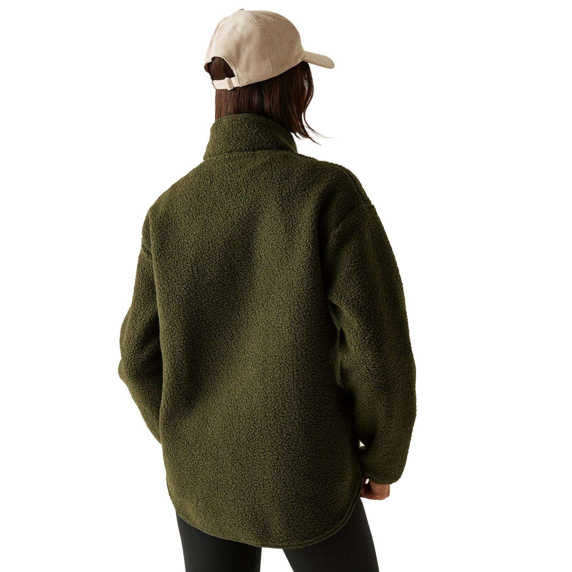 Dark Khaki - Pack Shot - Regatta Womens-Ladies Frankie Borg Quarter Zip Fleece Top