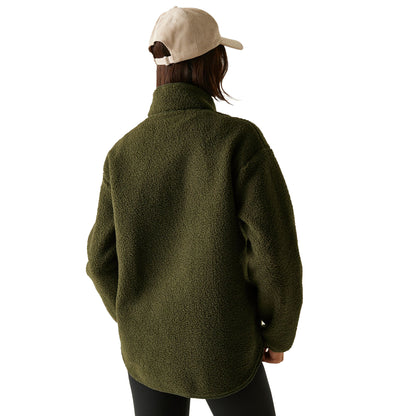 Dark Khaki - Pack Shot - Regatta Womens-Ladies Frankie Borg Quarter Zip Fleece Top