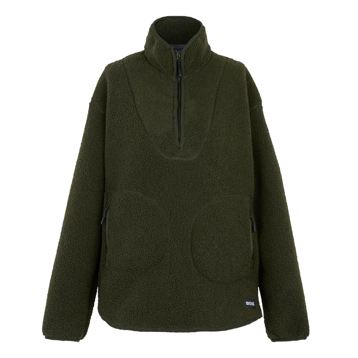 Dark Khaki - Front - Regatta Womens-Ladies Frankie Borg Quarter Zip Fleece Top