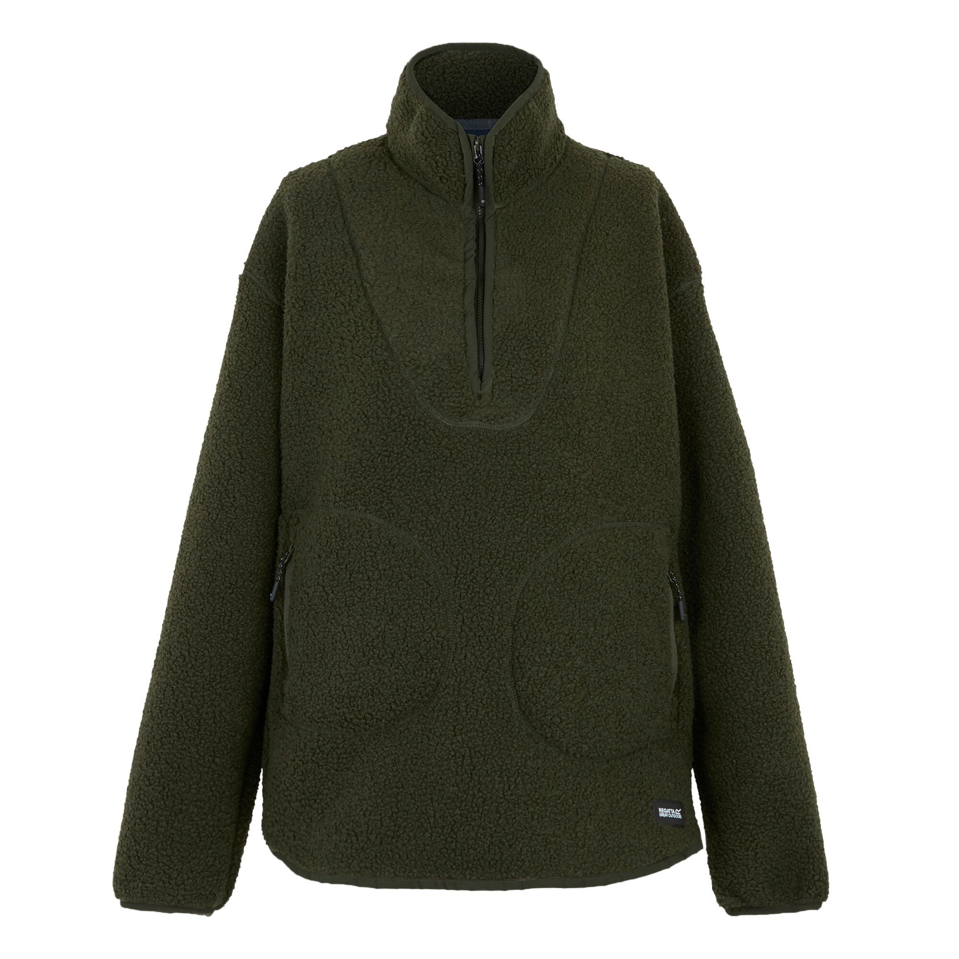 Dark Khaki - Front - Regatta Womens-Ladies Frankie Borg Quarter Zip Fleece Top