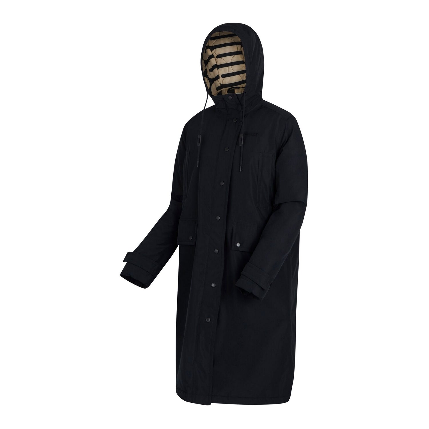 Black - Side - Regatta Womens-Ladies Orla Kiely Wiggle Long Length Waterproof Jacket