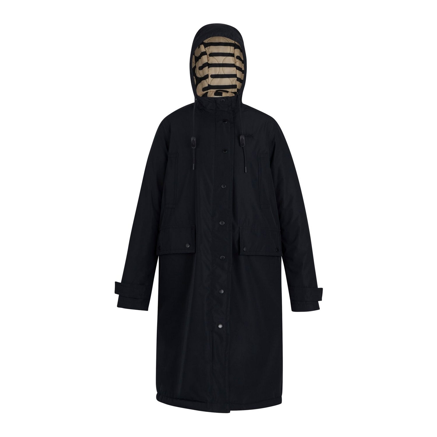 Black - Front - Regatta Womens-Ladies Orla Kiely Wiggle Long Length Waterproof Jacket