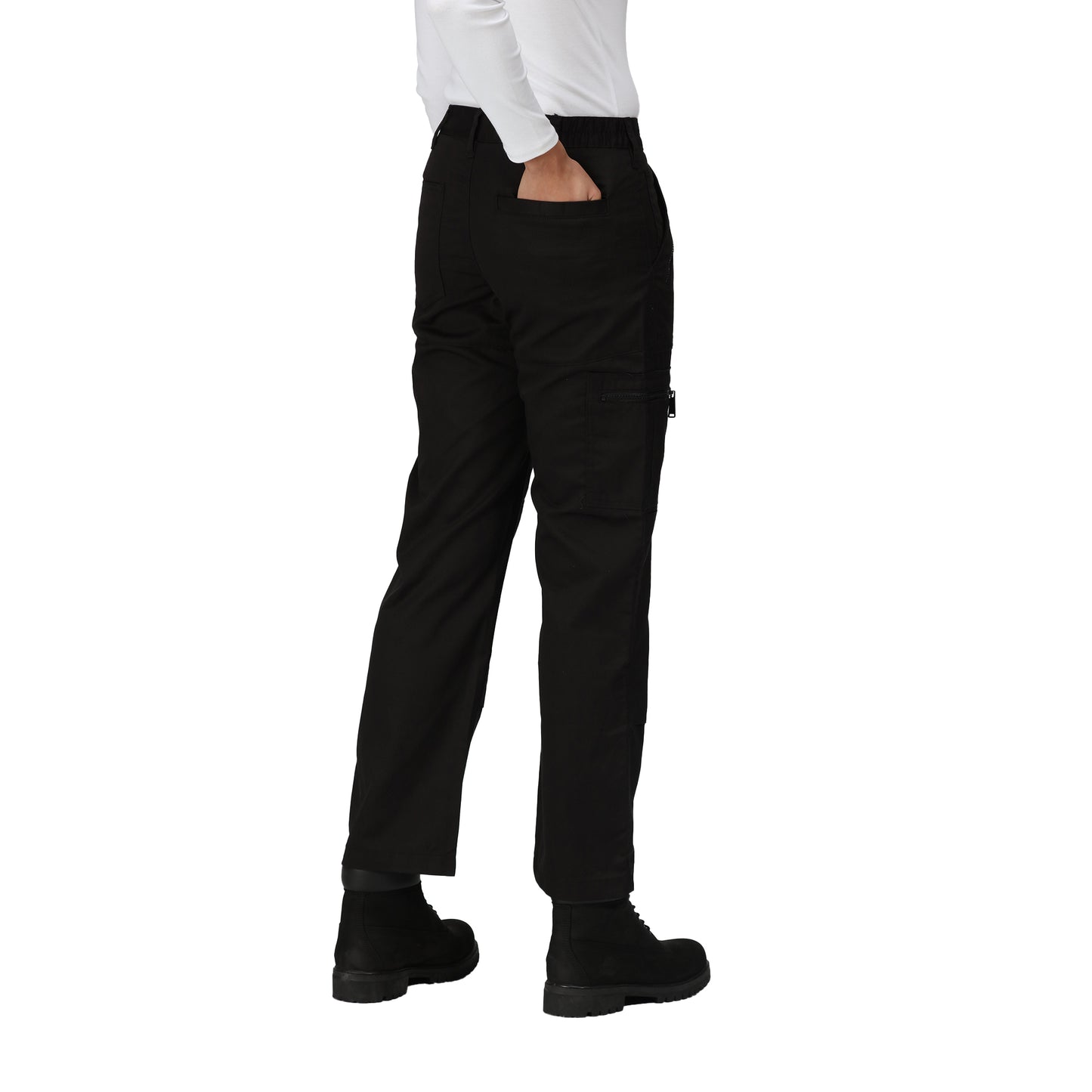 Black - Back - Regatta Professional Womens-Ladies Pro Action Stretch Trousers