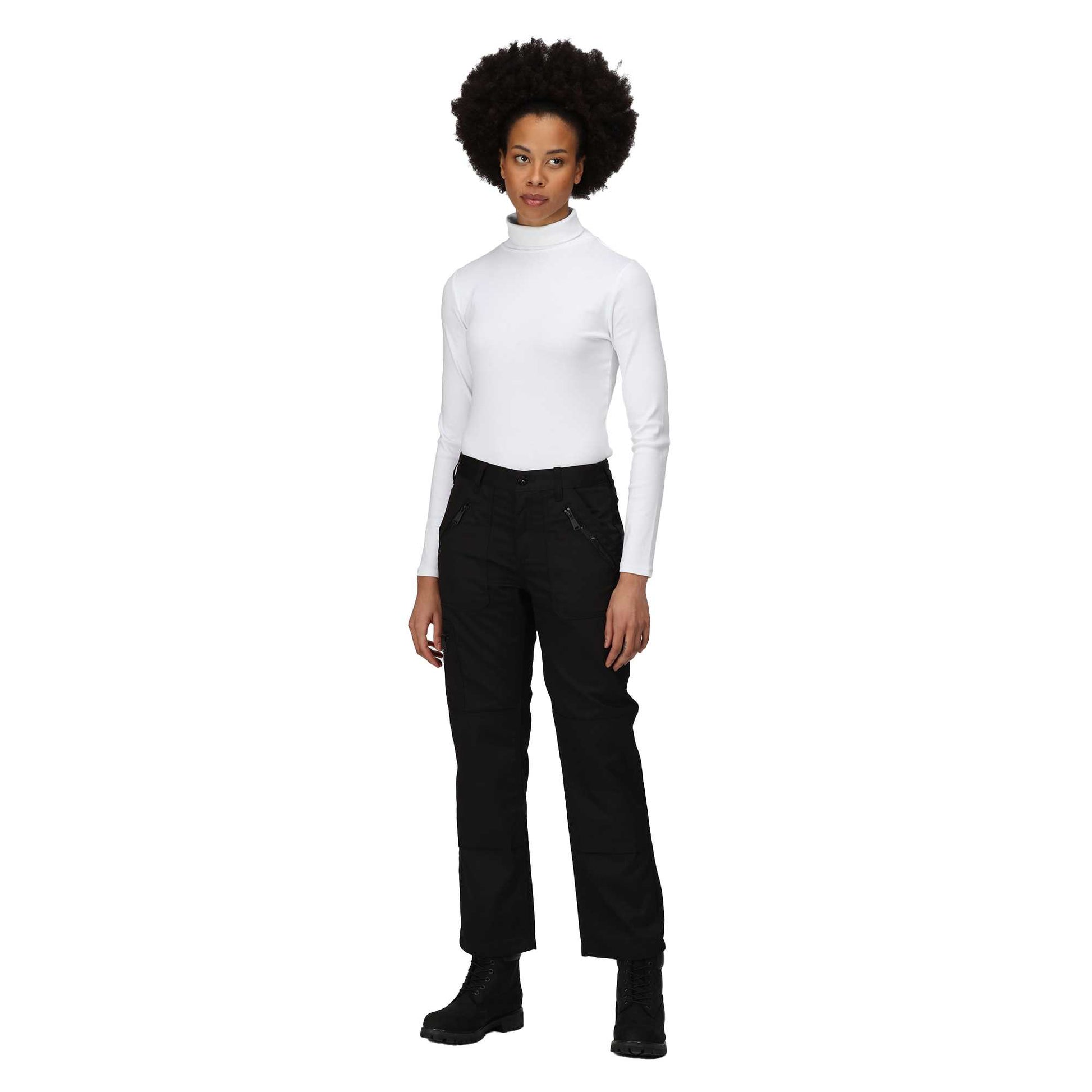 Black - Lifestyle - Regatta Professional Womens-Ladies Pro Action Stretch Trousers