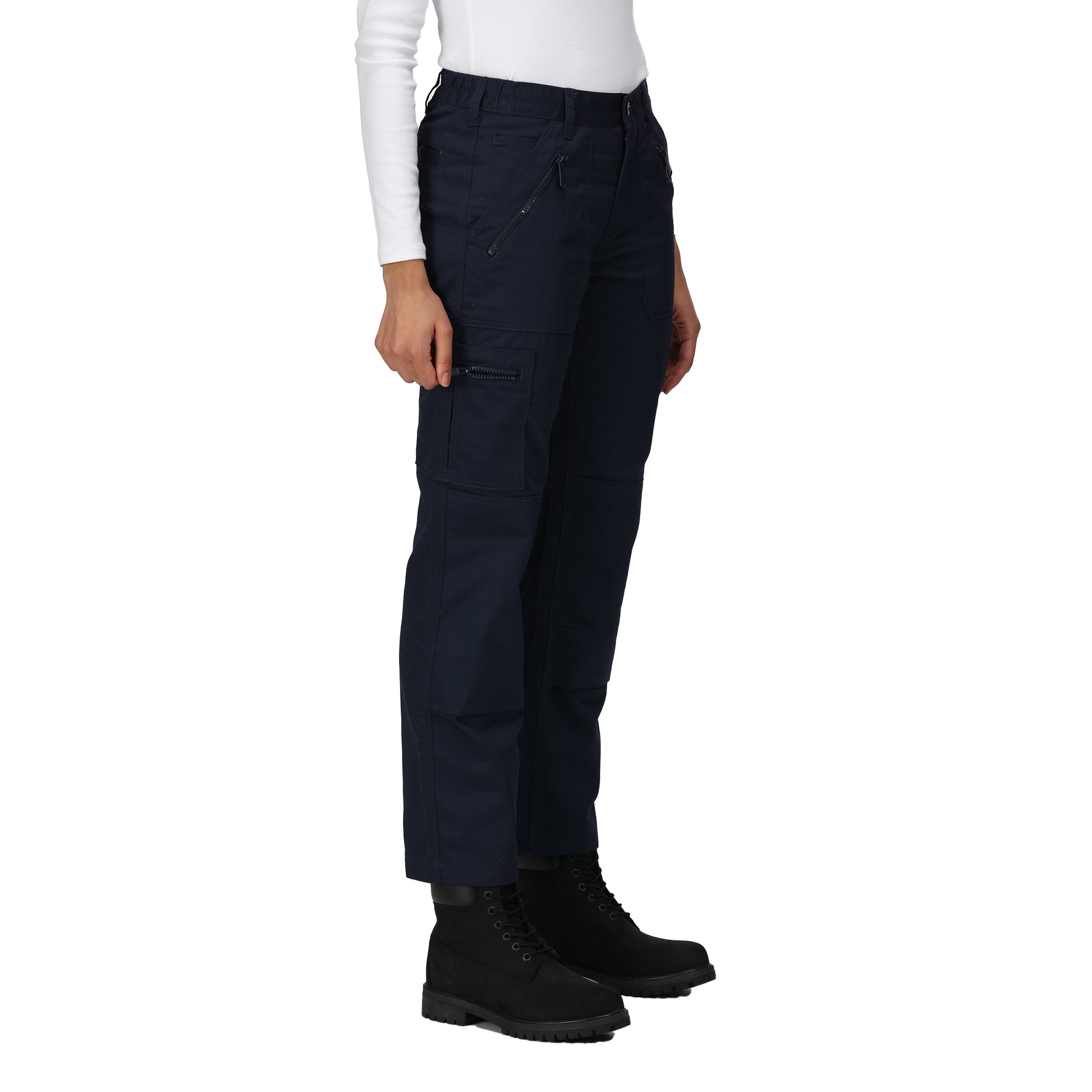 Navy - Front - Regatta Professional Womens-Ladies Pro Action Stretch Trousers