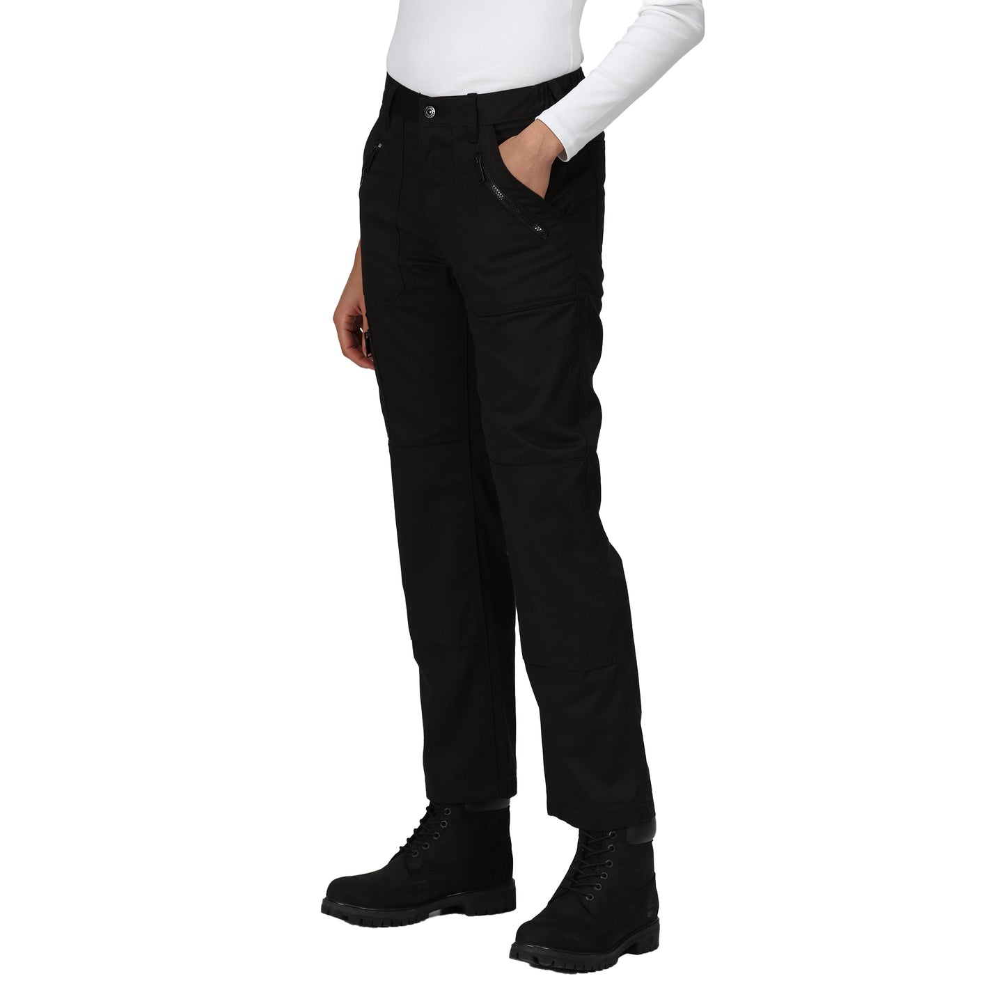 Black - Front - Regatta Professional Womens-Ladies Pro Action Stretch Trousers