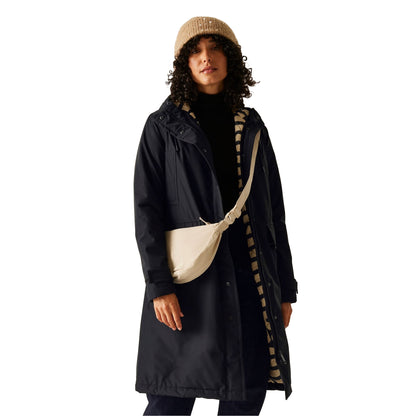 Black - Lifestyle - Regatta Womens-Ladies Orla Kiely Wiggle Long Length Waterproof Jacket