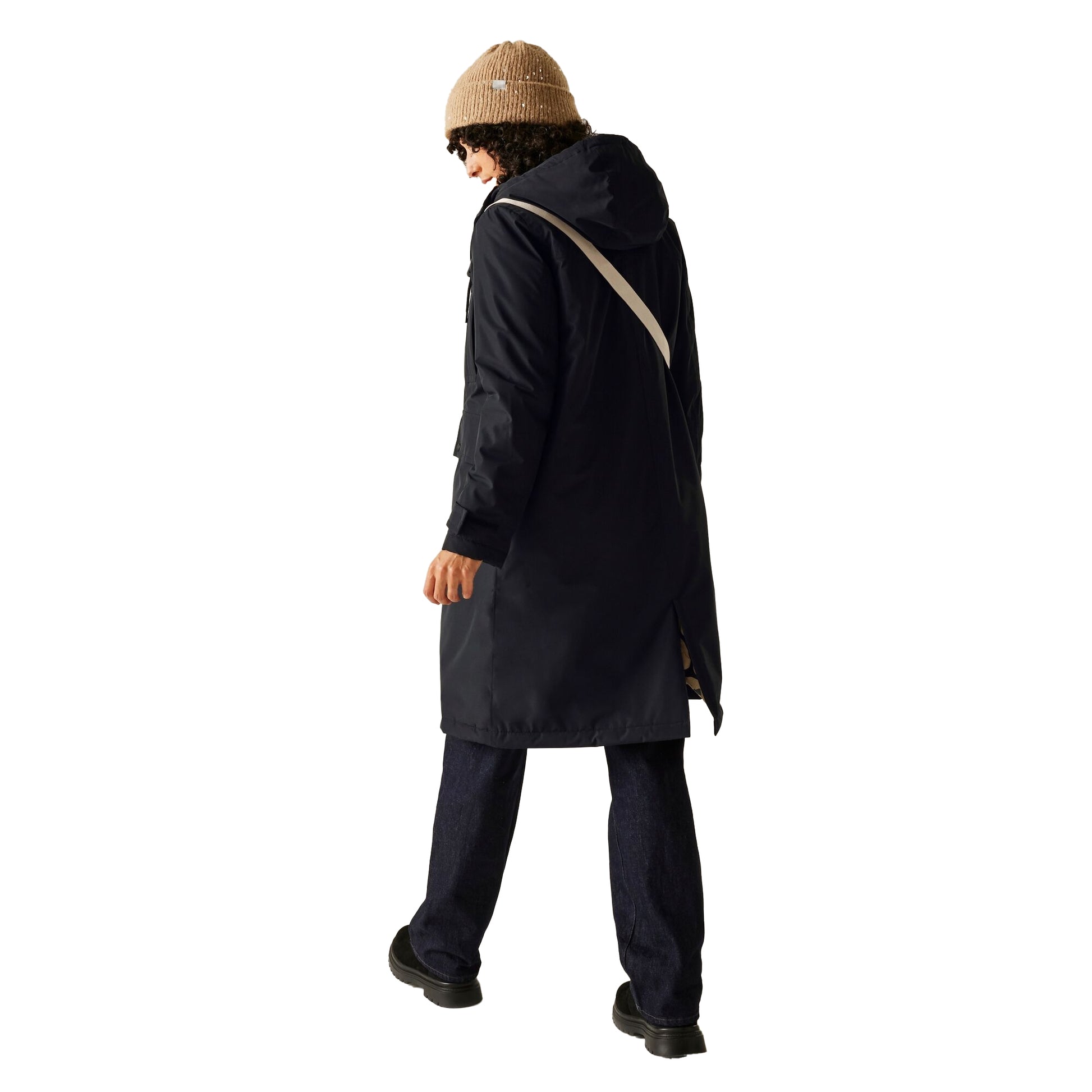Black - Pack Shot - Regatta Womens-Ladies Orla Kiely Wiggle Long Length Waterproof Jacket